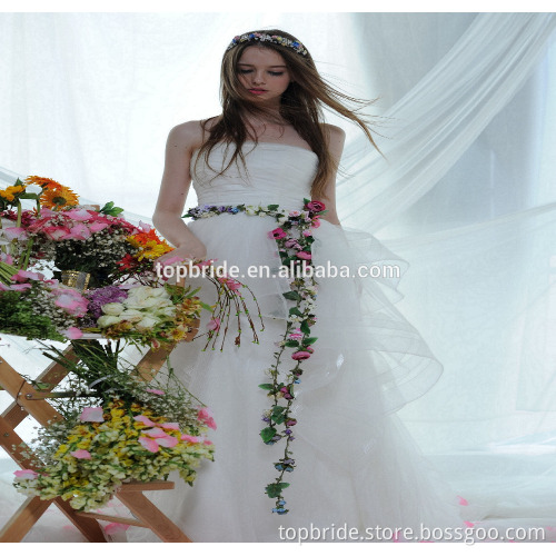 S532 Real Pictures Flower Lace Beach Style Wedding Dress